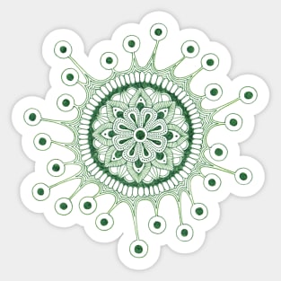 Virus Mandala (green) Sticker